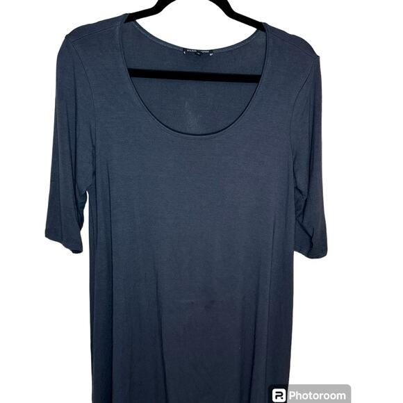 Eileen Fisher Gray Scoop Neck Casual Tunic Womens Medium Lightweight Half Sleeve - Picture 3 of 7